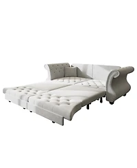 Streamdale Furniture Oversized Chesterfield Velvet Sofa Bed