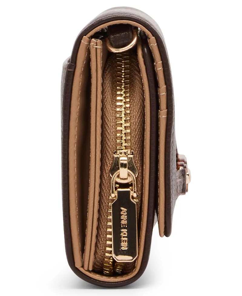 Anne Klein Tortoise Chain Link Mini Wallet