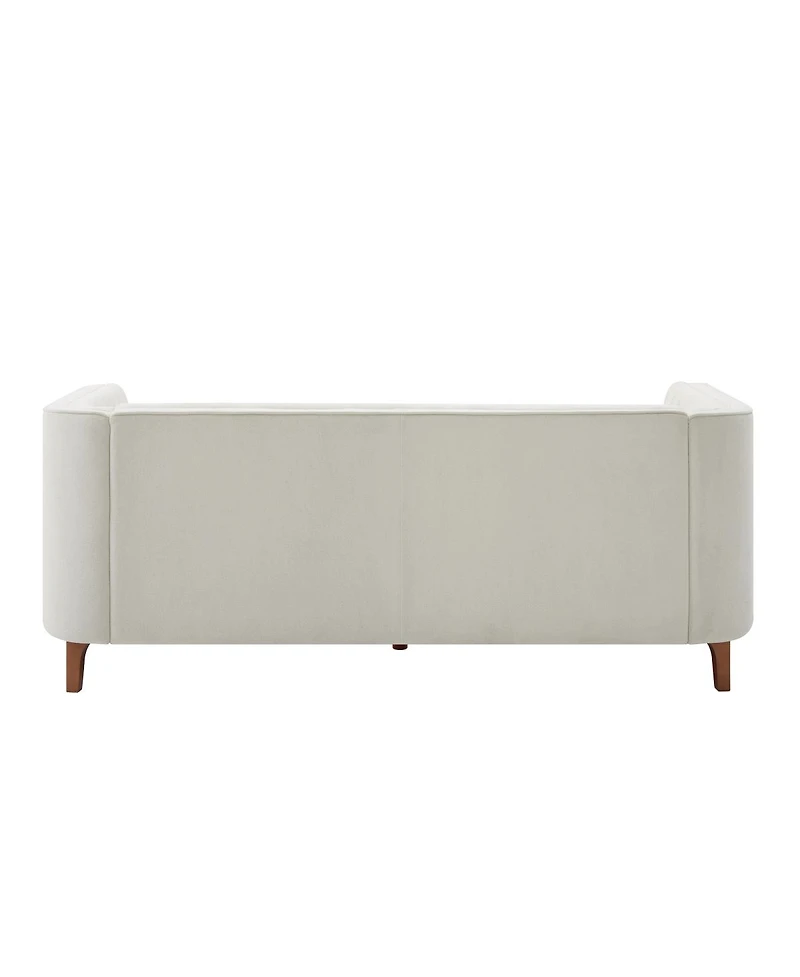 Streamdale Furniture 76" 3-Seater Sofa with Curved Armrests and Channel Tufting