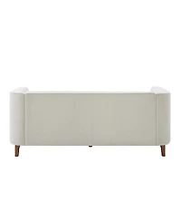 Streamdale Furniture 76" 3-Seater Sofa with Curved Armrests and Channel Tufting