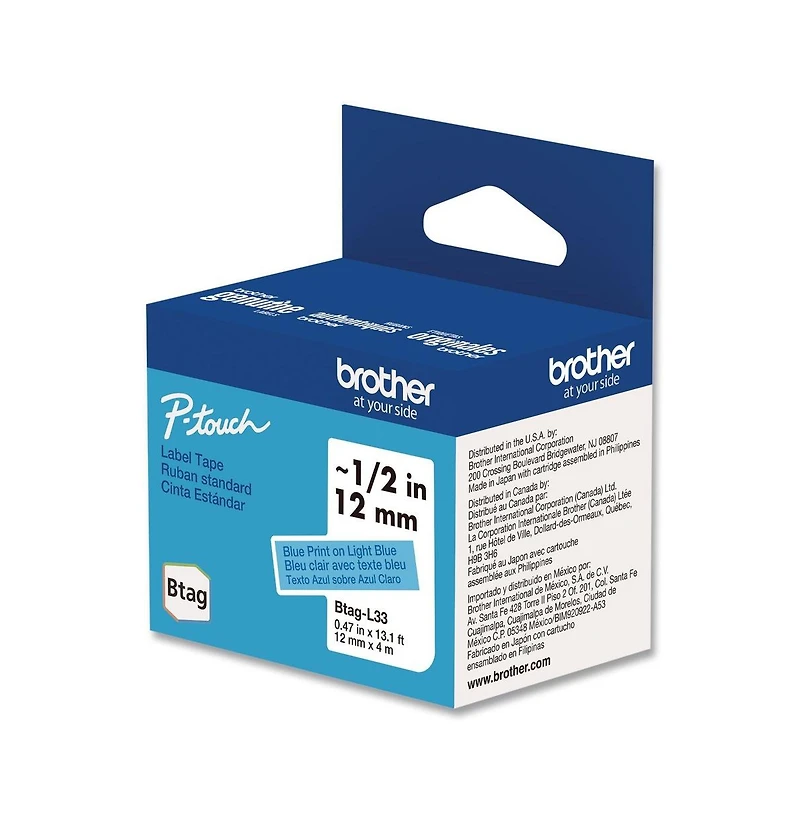 Brother P-Touch BtagL33 0.47 in. x 13.1 ft. Genuine P-Touch BTAG Label Tapes