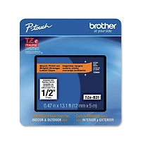 Brother P-Touch TZEB31CS 0.47 in. x 26.2 ft. TZe Laminated Removable Label Tapes
