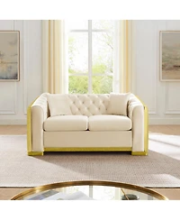 Streamdale Furniture Velvet Tufted Loveseat Sofa