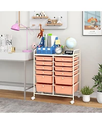 Gouun 12-Drawer Rolling Storage Cart with Lockable Wheels