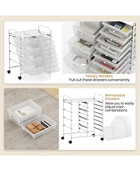Gouun 12-Drawer Utility Rolling Cart with Tiered Storage