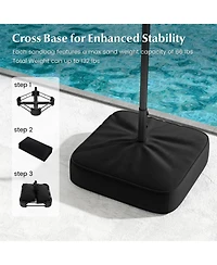 Gouun 13 ft Double-Sided Patio Umbrella with 36 Solar Led Lights and Upf 50+ Protection