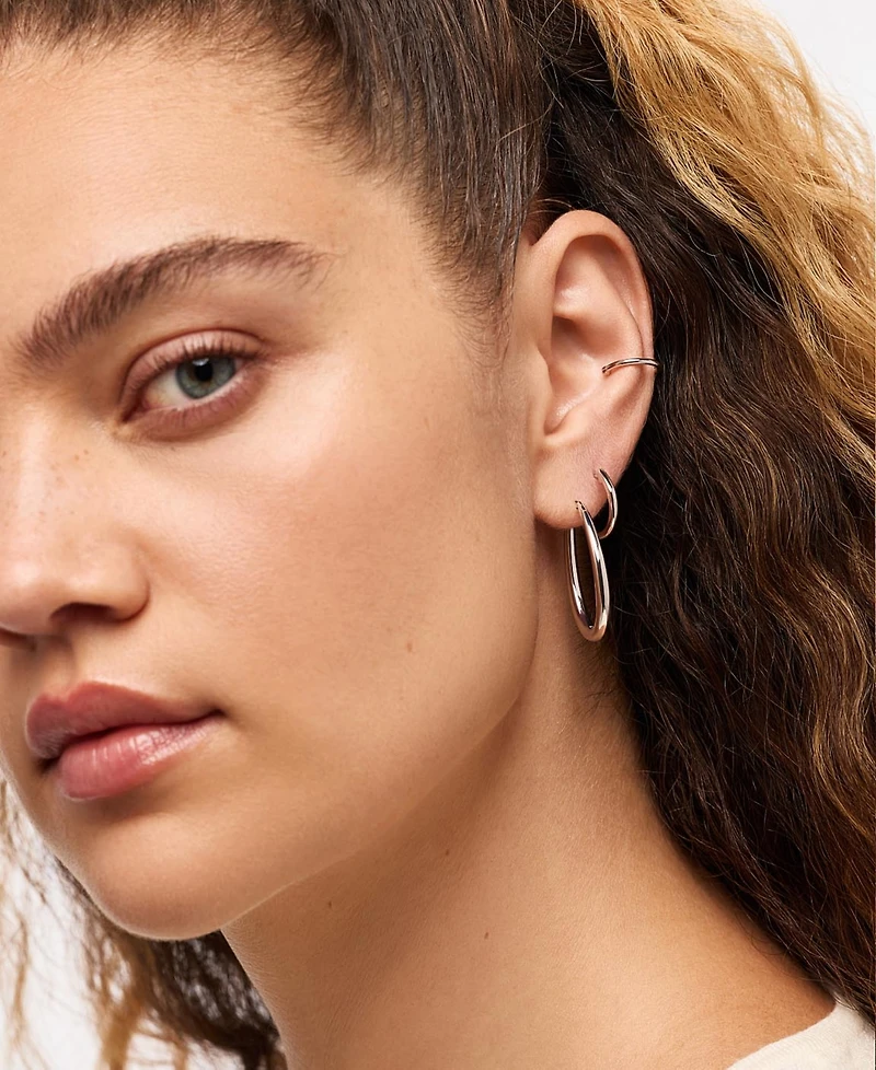 Ana Luisa Cuidado Silver Hoop Earrings