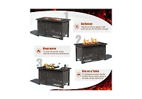 Aecojoy 43 Inch Firepit Table Metal Outdoor Fireplaces with Waterproof Cover