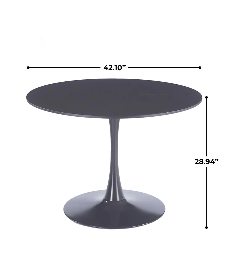 Streamdale Furniture 42 Tulip Dining Table, Mid-century Round Mdf Top