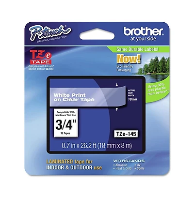 Brother P-Touch TZE145 TZe 0.7 in. x 26.2 ft. Standard Adhesive Laminated Labeling Tape