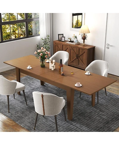 Streamdale Furniture Dining Table, 106.3 Inch Large Extendable Kitchen Table