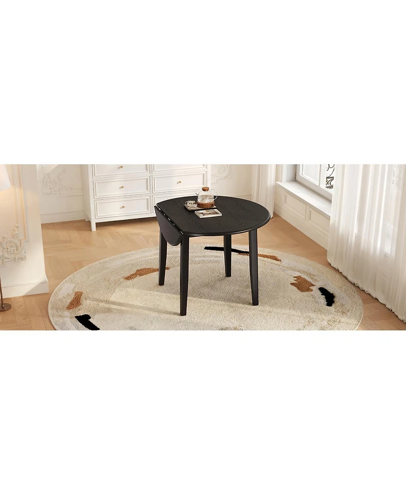 Streamdale Furniture Extendable Round Dining Table for 2-4, Folding, Space Saving