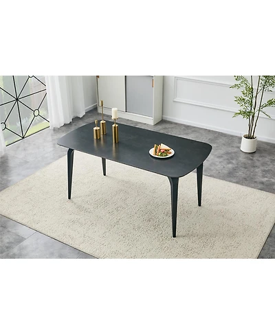 Streamdale Furniture Vic Dark Sintered Stone Dining Table