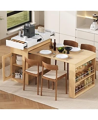 Streamdale Furniture Extendable Dining Table/Island with Storage and Power