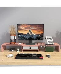 Gnuadz Dual Monitor Riser Adjustable Stand Organizer