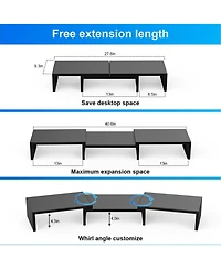 Gnuadz Dual Monitor Stand Metal Riser Desktop Organizer