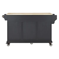 Simplie Fun Cambridge Natural Wood Top Kitchen Island with Storage