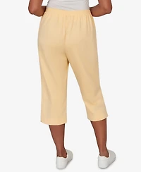 Alfred Dunner Women's Classic Everyday French Terry Flat Front Capri Pants