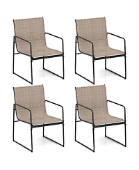 Sugift Outdoor Dining Chairs Set of 4 Patio Furniture Chair with Breathable Seat and Backrest
