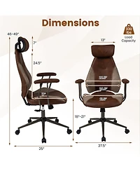 Sugift Ergonomic Office Chair Computer Desk Chair with 2D Headrest and Rocking Backrest