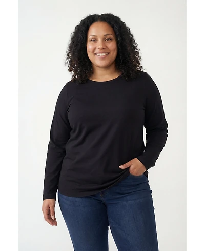Woman Within Women's Perfect Long-Sleeve Crewneck Tee