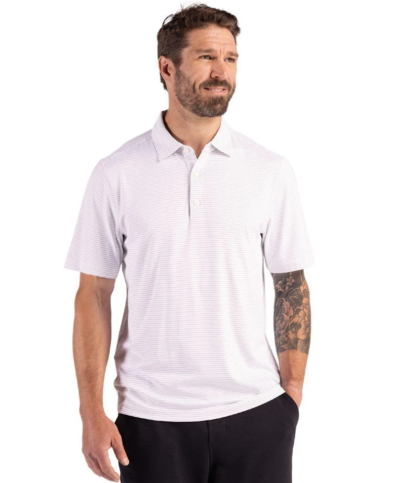 Cutter & Buck Men's Forge Eco Fine Line Stripe Recycled Polo