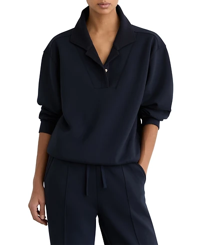 Reiss Women's Bella Premium Interlock Collar Sweatshirt