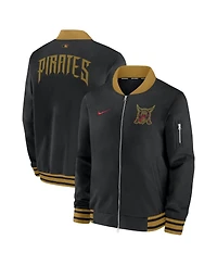 Nike Men's Black Pittsburgh Pirates 2026 City Connect Authentic Collection Relaxed Full-Zip Bomber Jacket