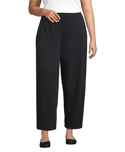 Lands' End Plus Sport Knit High Rise Barrel Ankle Pants