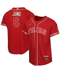 Nike Big Boys and Girls Josh Jung Red Texas Rangers 2026 City Connect Stadium Jersey