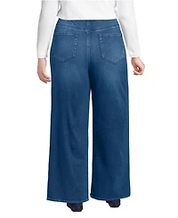 Lands' End Plus Starfish Denim High Rise Wide Leg Jeans