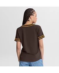 Fanatics Women's Brown San Diego Padres Diva Race Ahead Raglan V-Neck T-Shirt