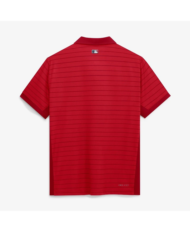 Nike Men's Red Boston Sox Authentic Collection Striped Victory Dri-fit Polo Shirt