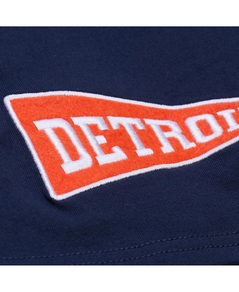 Mitchell Ness Women's Navy Detroit Tigers Pep Rally Cropped Boxy T-Shirt