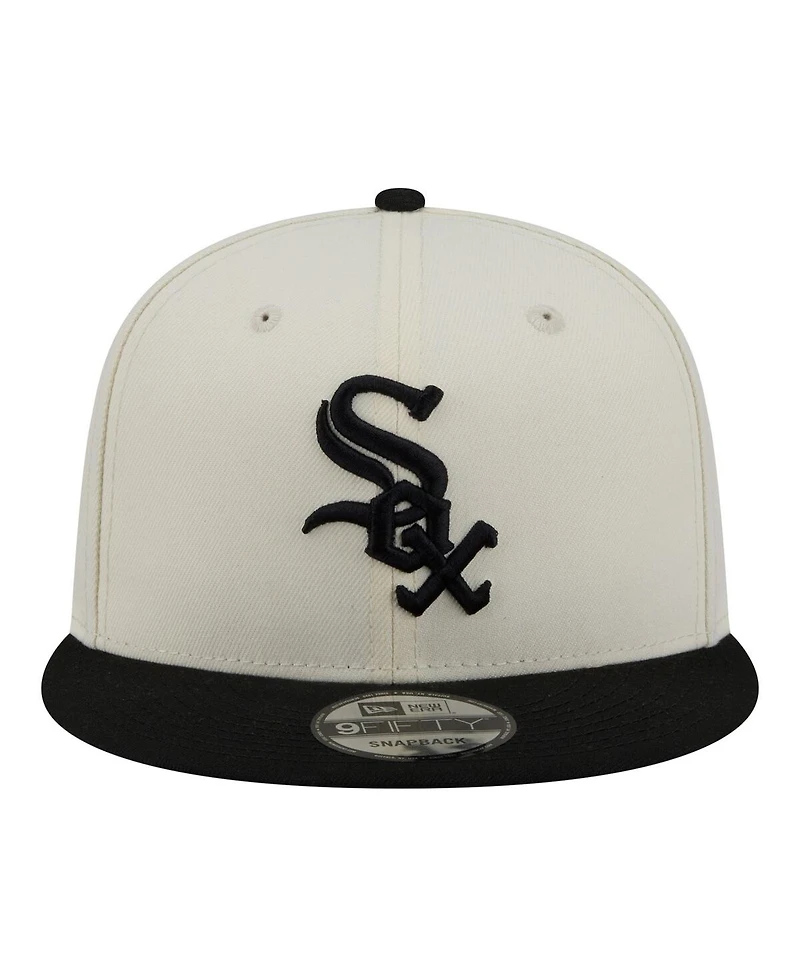 New Era Men's Cream/Black Chicago White Sox Localized 9FIFTY Snapback Hat