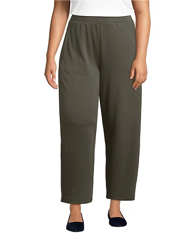 Lands' End Plus Sport Knit High Rise Barrel Ankle Pants