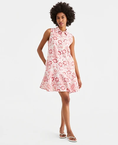 Charter Club Women's Sleeveless 100% Linen Shirtdress, Macy's Exclusive