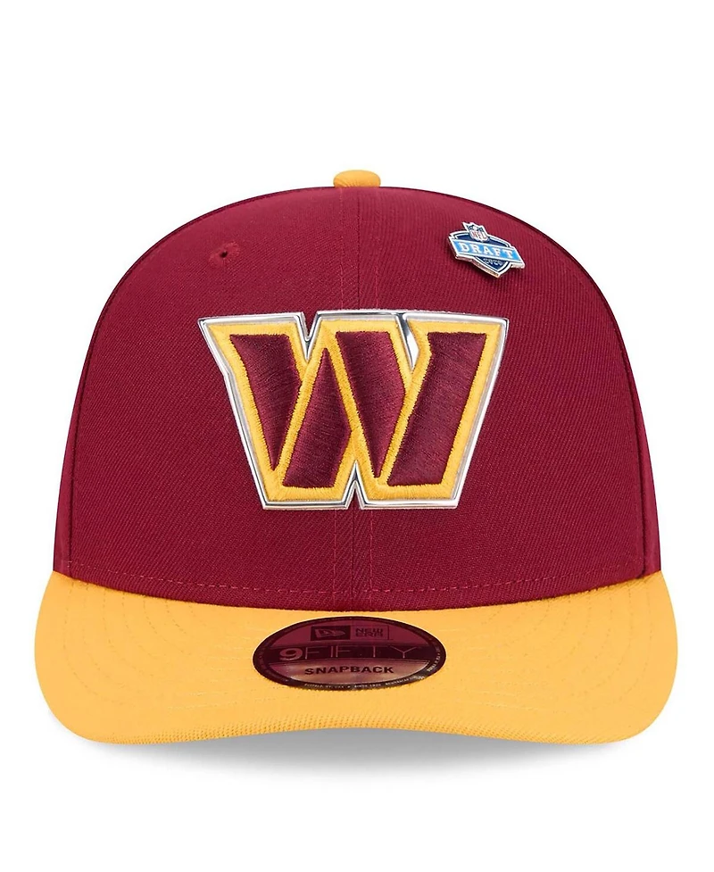 New Era Men's Burgundy/Gold Washington Commanders 2026 Nfl Draft On Stage Pre-Curved 9FIFTY Snapback Hat
