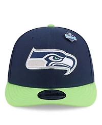 New Era Men's College Navy/Neon Green Seattle Seahawks 2026 Nfl Draft On Stage Pre-Curved 9FIFTY Snapback Hat