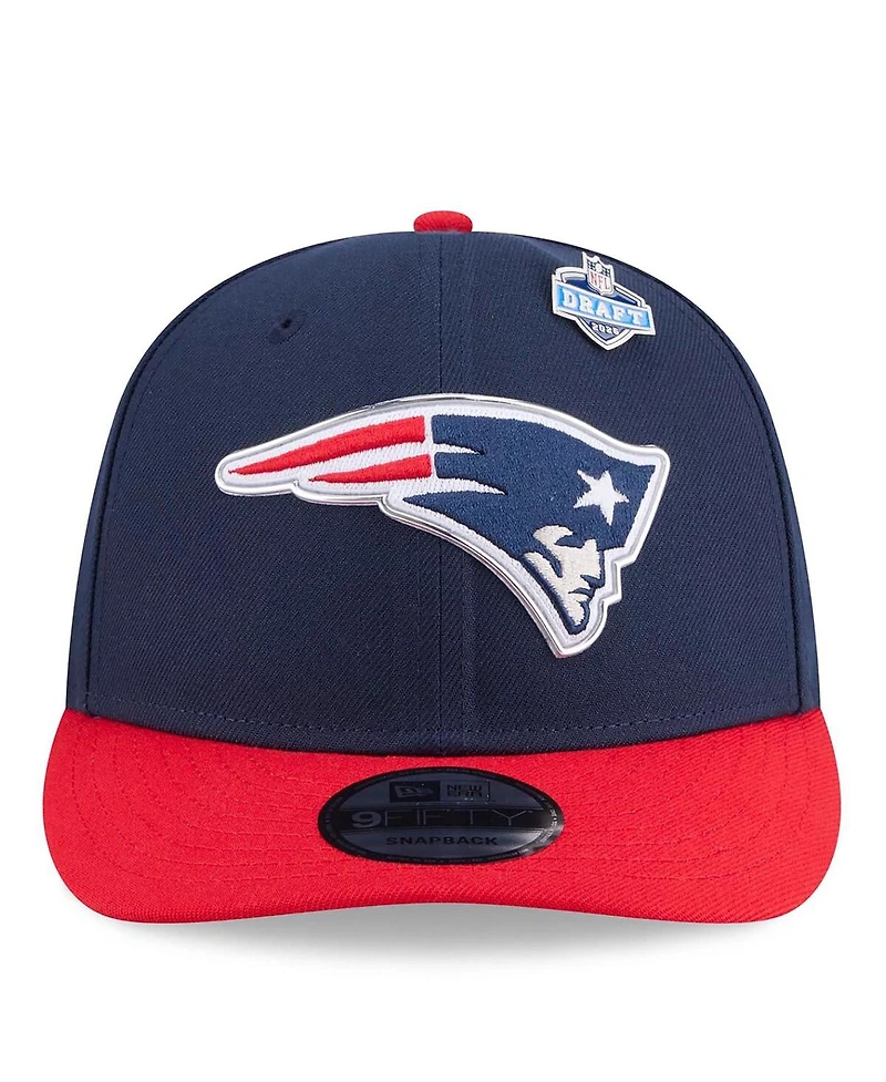 New Era Men's Navy/Red New England Patriots 2026 Nfl Draft On Stage Pre-Curved 9FIFTY Snapback Hat