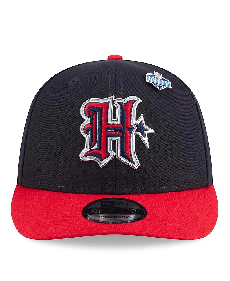 New Era Men's Navy/Red Houston Texans 2026 Nfl Draft On Stage Pre-Curved 9FIFTY Snapback Hat