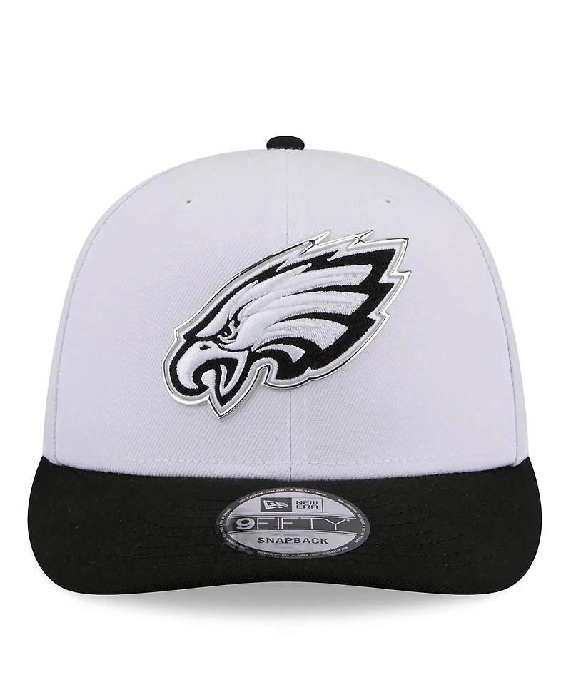 New Era Men's White/Black Philadelphia Eagles 2026 Nfl Draft Pre-Curved 9FIFTY Snapback Hat