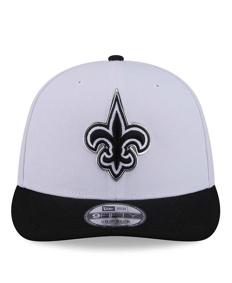 New Era Men's White/Black New Orleans Saints 2026 Nfl Draft Pre-Curved 9FIFTY Snapback Hat