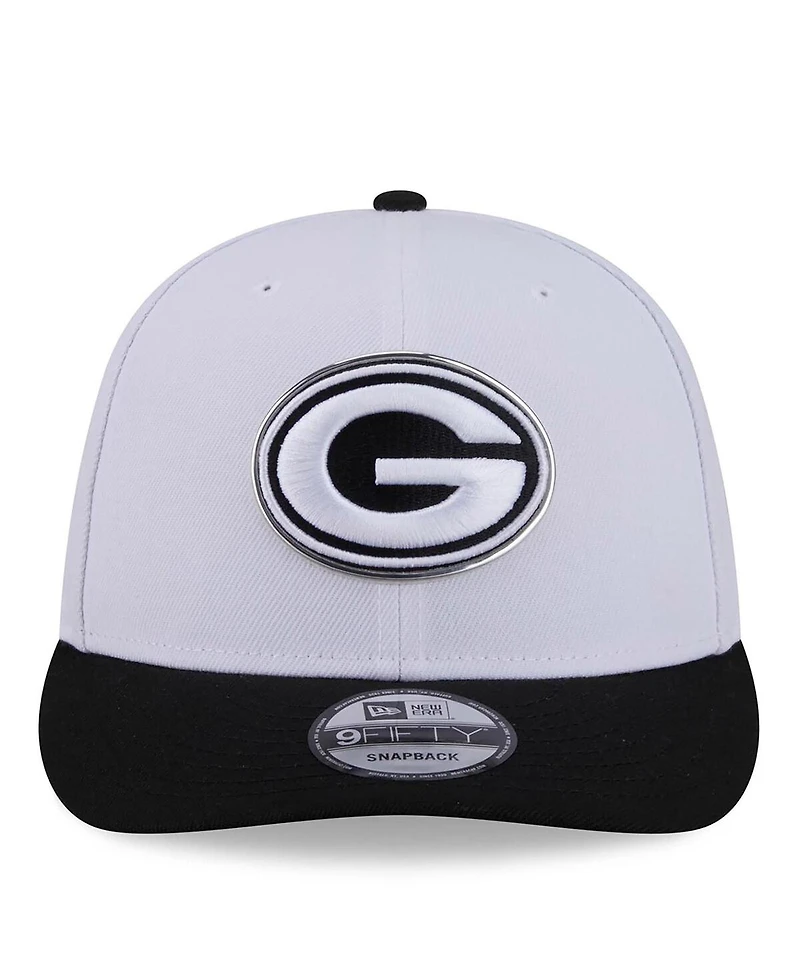 New Era Men's White/Black Green Bay Packers 2026 Nfl Draft Pre-Curved 9FIFTY Snapback Hat
