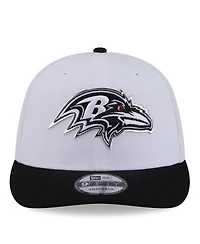 New Era Men's White/Black Baltimore Ravens 2026 Nfl Draft Pre-Curved 9FIFTY Snapback Hat