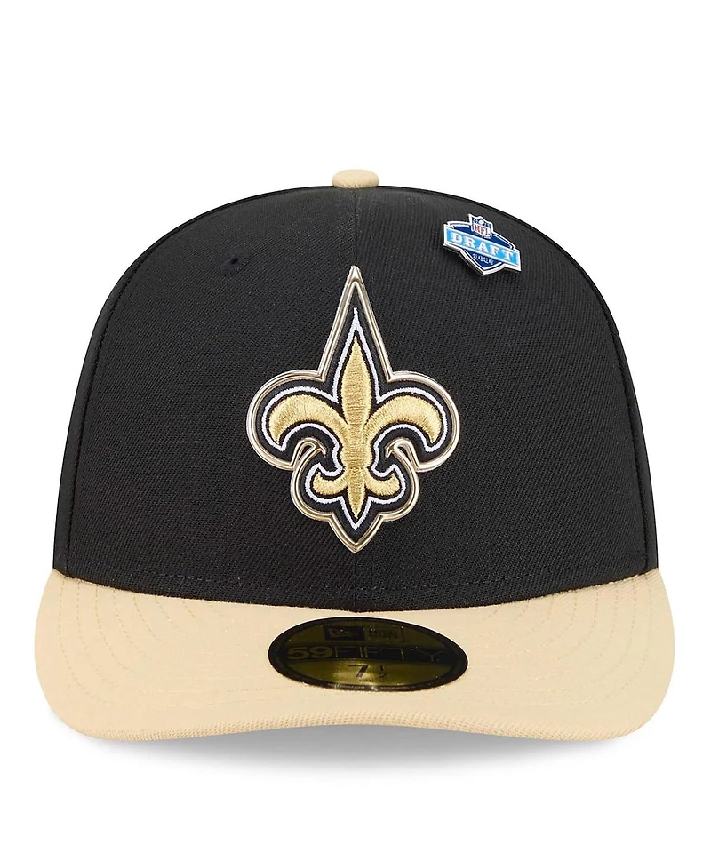 New Era Men's Black/Gold Orleans Saints 2026 Nfl Draft Pre-Curved 59FIFTY Fitted Hat