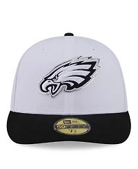 New Era Men's White/Black Philadelphia Eagles 2026 Nfl Draft Pre-Curved 59FIFTY Fitted Hat