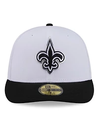New Era Men's White/Black Orleans Saints 2026 Nfl Draft Pre-Curved 59FIFTY Fitted Hat