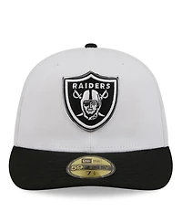 New Era Men's White/Black Las Vegas Raiders 2026 Nfl Draft Pre-Curved 59FIFTY Fitted Hat