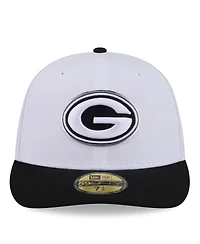 New Era Men's White/Black Green Bay Packers 2026 Nfl Draft Pre-Curved 59FIFTY Fitted Hat